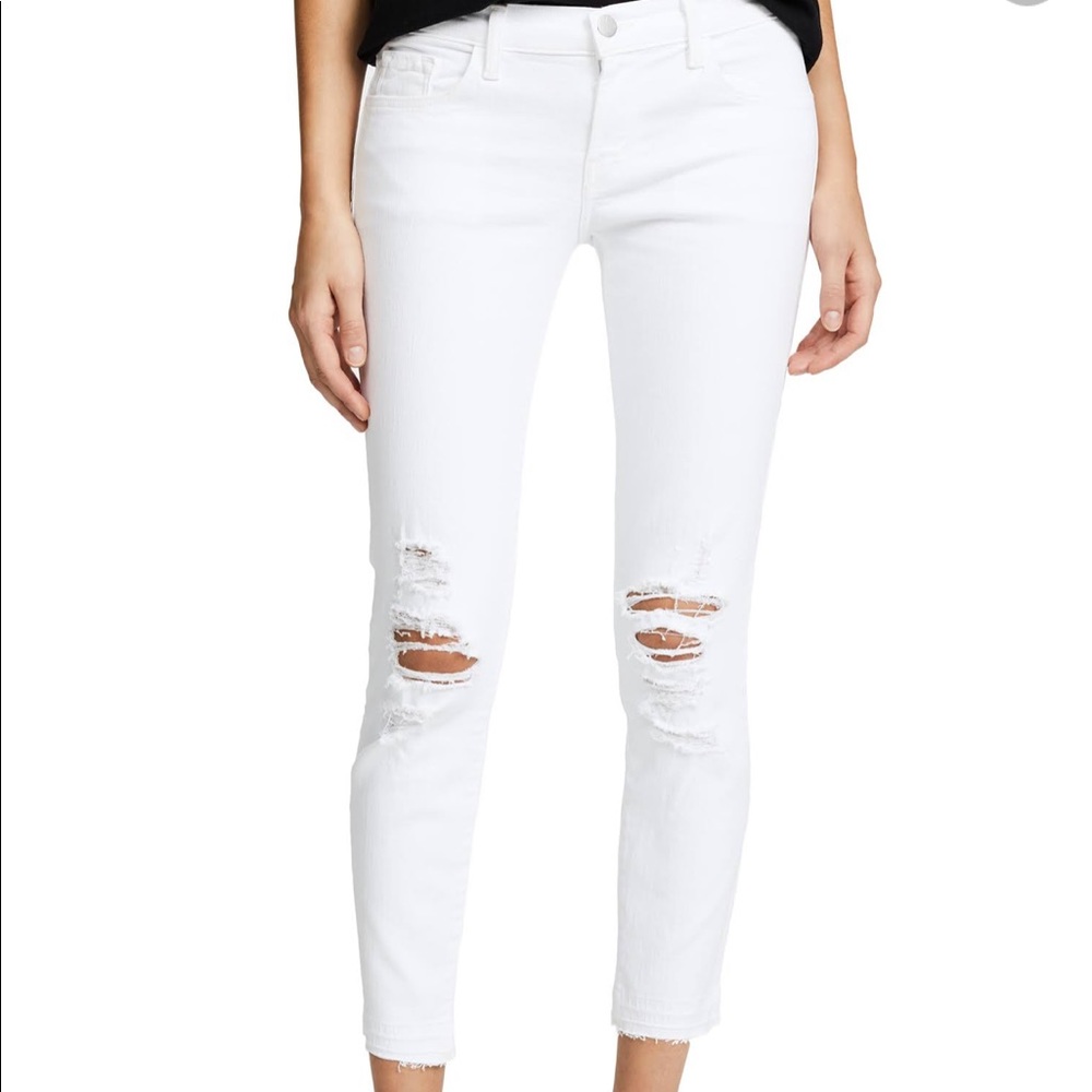 J brand cropped demented white jeans size 29 Euc